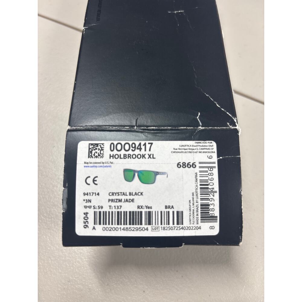 NIB OAKLEY Holbrook XL OO9417-1459 Sunglasses Black Green Lens Prizm Jade Square - Picture 6 of 6